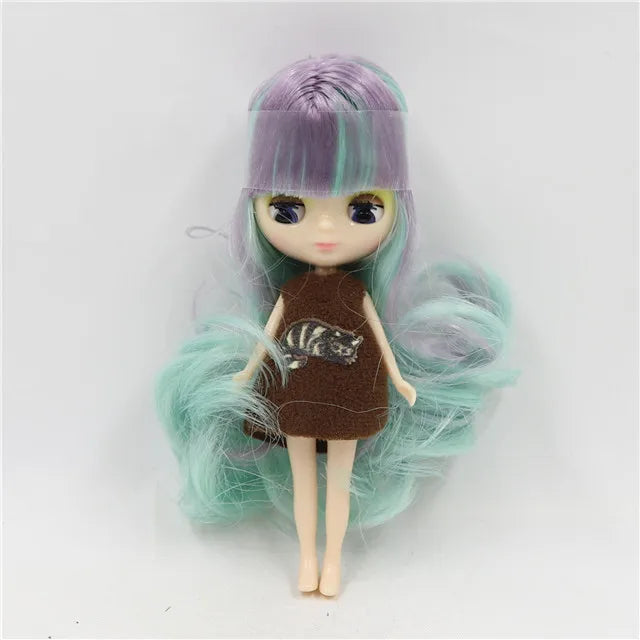 DBS blyth mini doll 10CM BJD normal body doll cute girls gift anime toy random dress