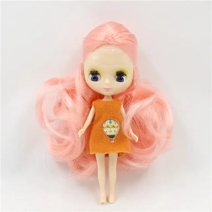 DBS blyth mini doll 10CM BJD normal body doll long hair 10cm toy anime random dress as a gift