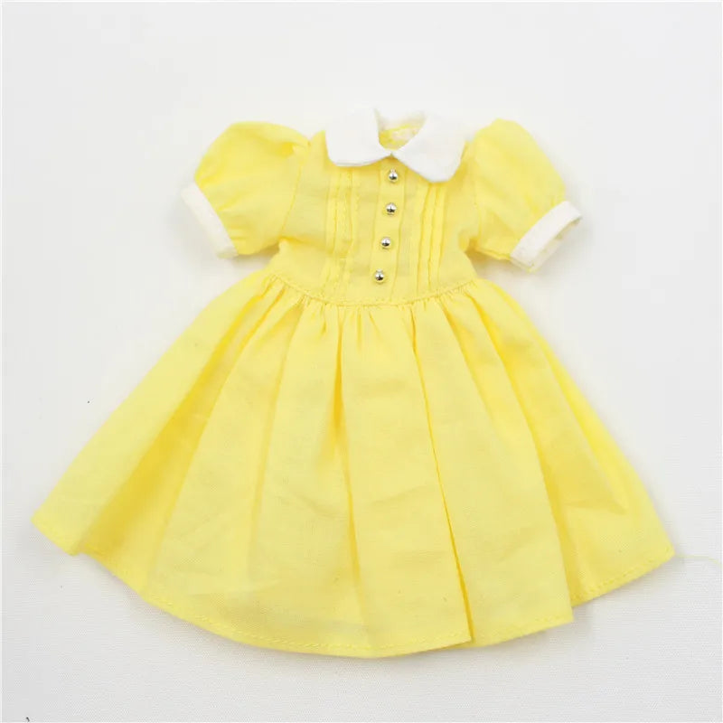 ICY DBS Blyth doll licca body pink blue yellow dress simple clothes cute