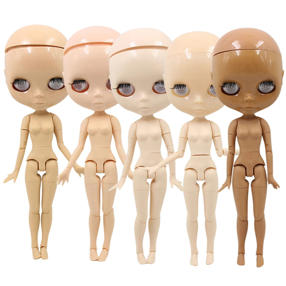DBS blyth doll toy joint body bald head doll without eyechips, the scalp is loose, scalp without glue 30cm TOY diy