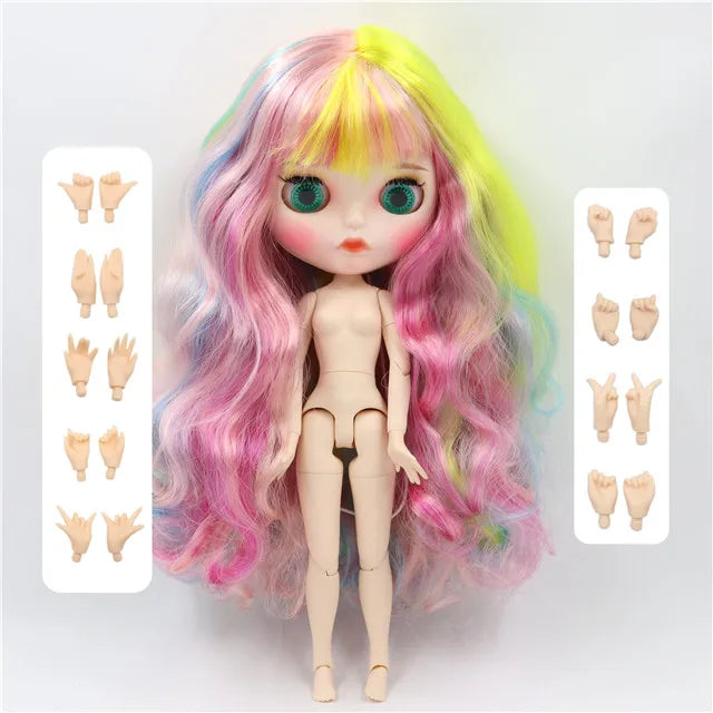 ICY DBS blyth doll 1/6 bjd white skin joint body matte face Carved lips with eyebrows anime custom doll 30cm toy girls