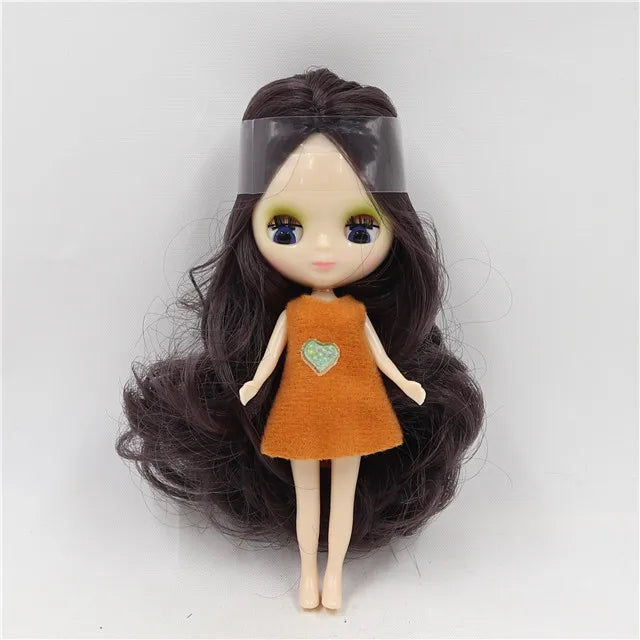 DBS blyth mini doll 10CM BJD normal body doll cute girls gift anime toy random dress