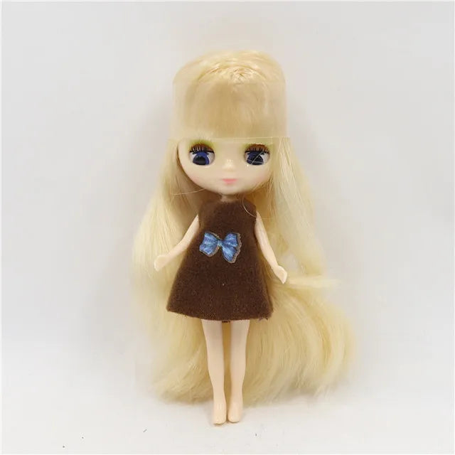 DBS blyth mini doll 10CM BJD normal body doll cute girls gift anime toy random dress