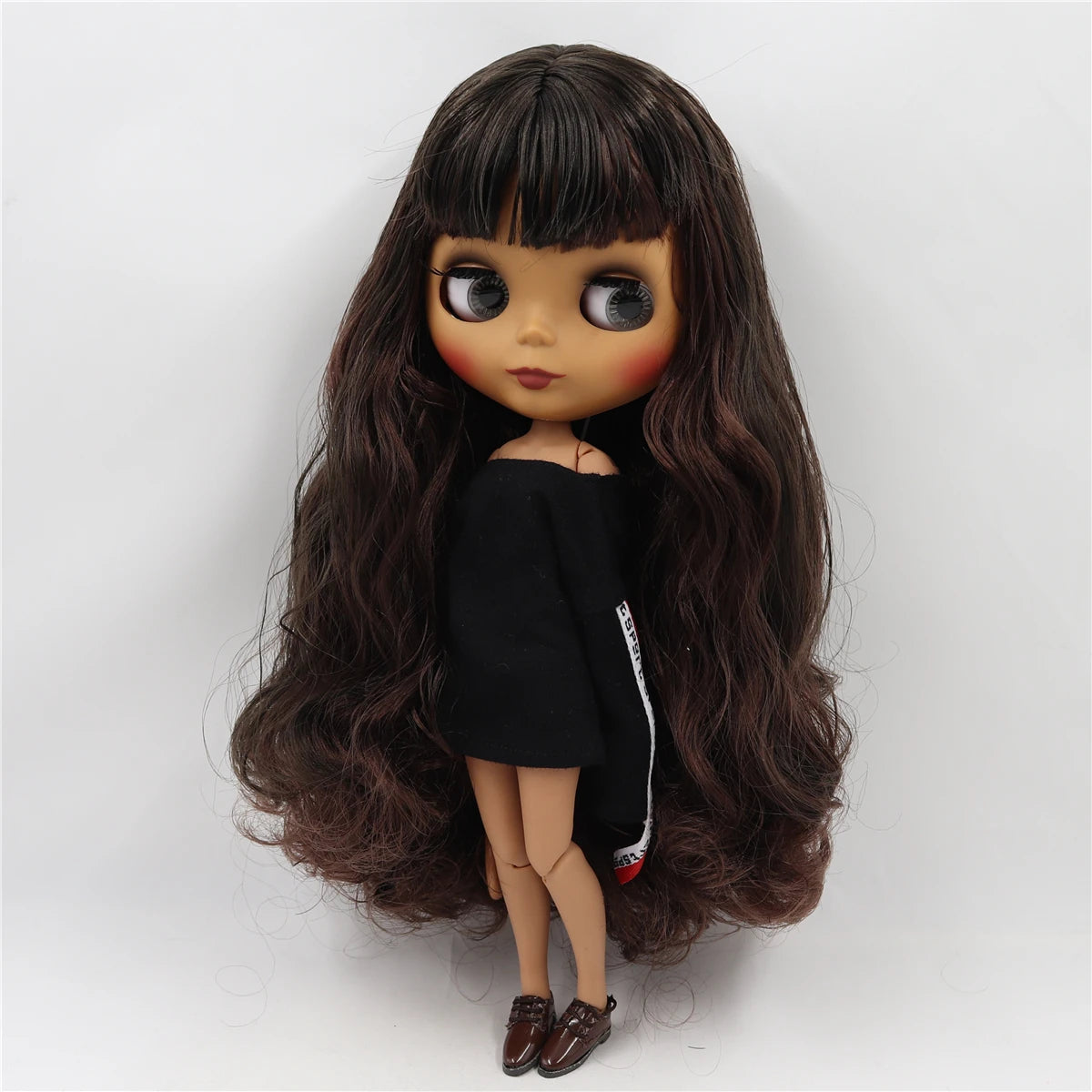 ICY DBS Blyth doll 1/6 bjd black mix brown hair joint body 30cm doll custom doll DIY anime girls