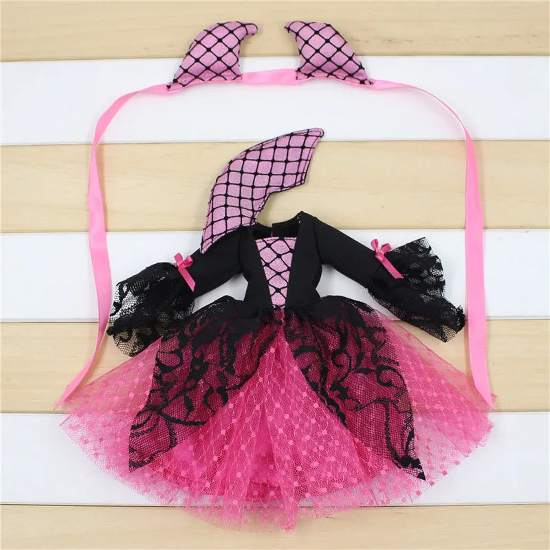 ICY DBS Blyth doll clothes halloween suit pink dress ghost Vampire hat cosplay outfits toy