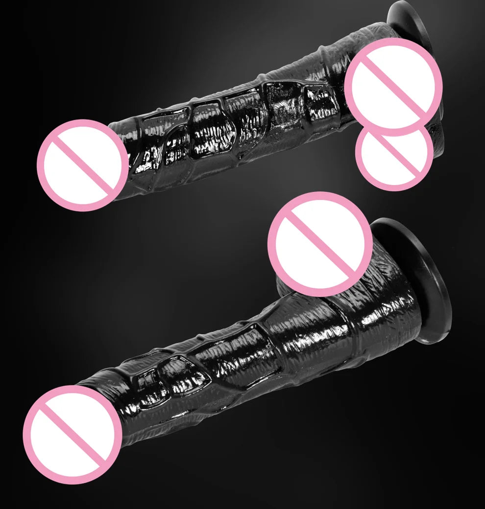 MwOiiOwM 19cm Whopper Black Realistic Dildos Sucker Dick for Women, Erotic Sex Toys Simulation Male Penis Adult Products