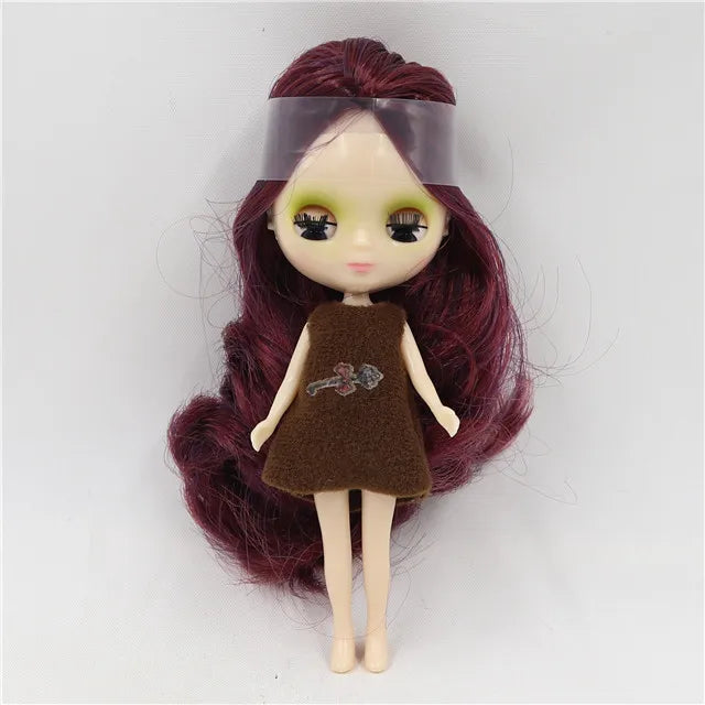 DBS blyth mini doll 10CM BJD normal body doll cute girls gift anime toy random dress