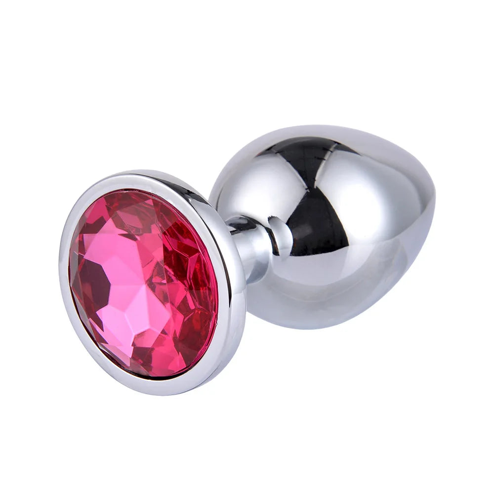 Metal Anal Plug  Jewel Decoration Butt Beads Sex Prostate Massager Anus Toys For Women and Man Couple Gay 3 Size