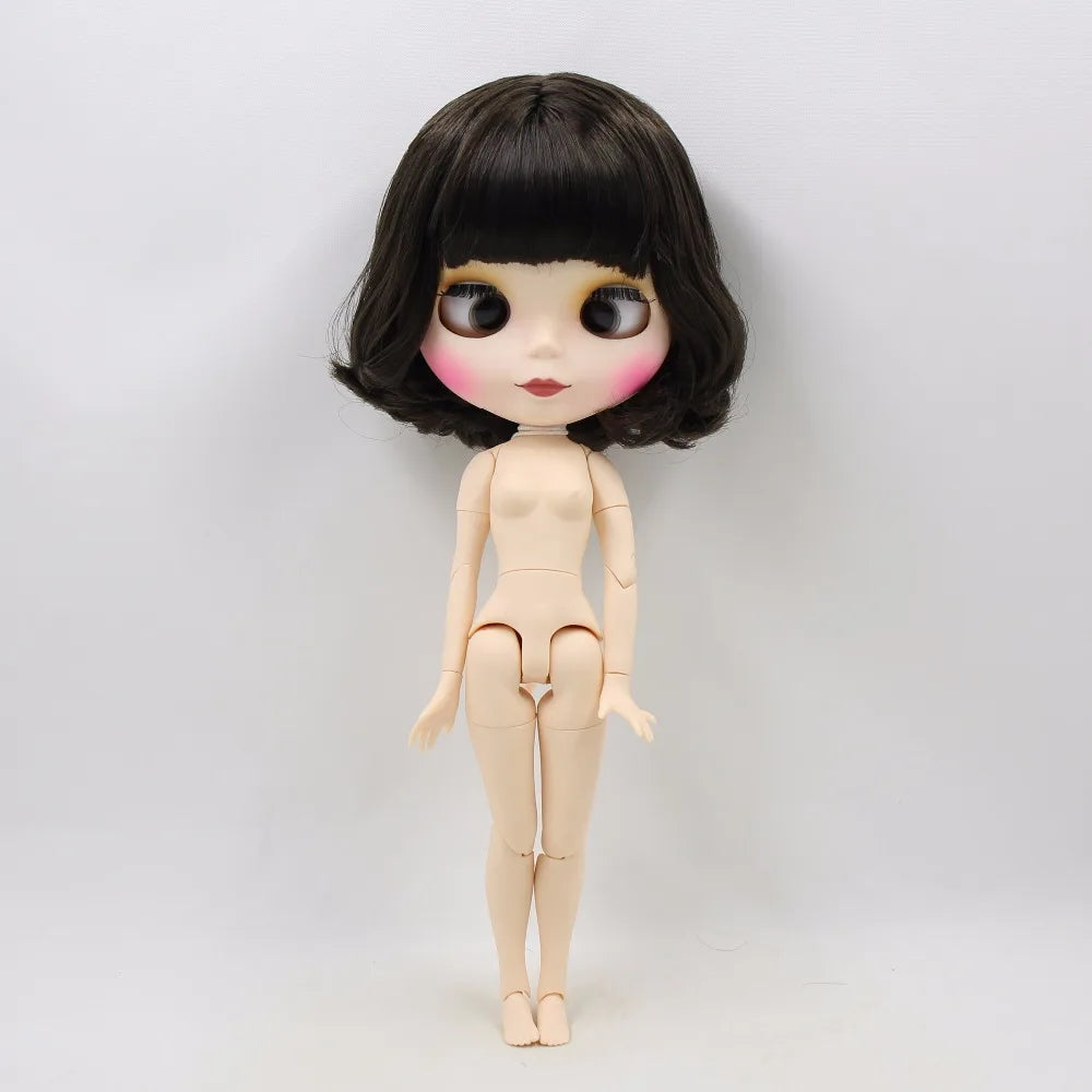 ICY DBS Blyth doll 1/6 bjd toy short black hair with crosseye crosseyes matte face BL950 30cm cute doll girl anime