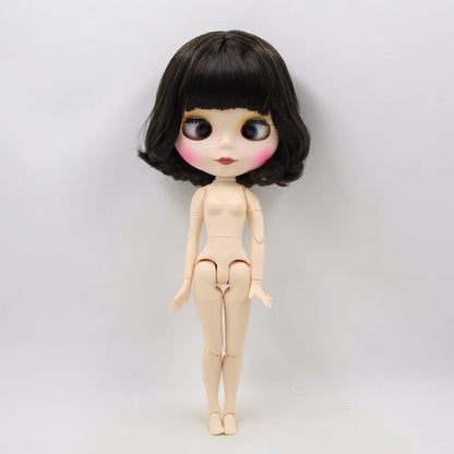 ICY DBS Blyth doll 1/6 bjd toy short black hair with crosseye crosseyes matte face BL950 30cm cute doll girl anime