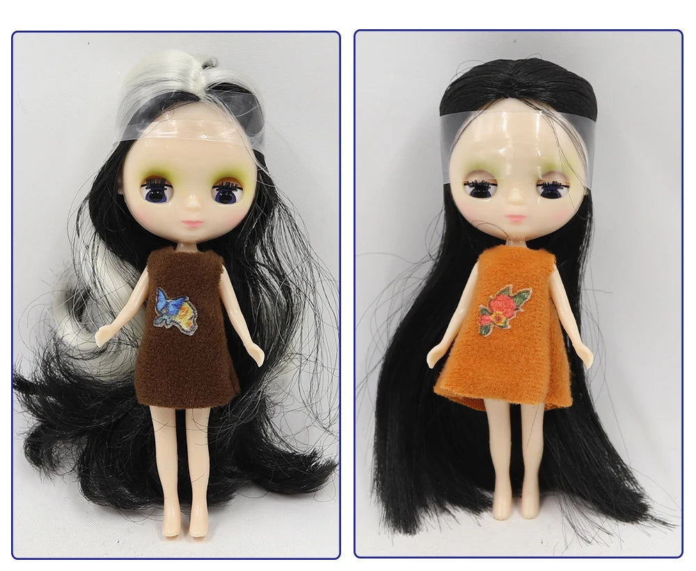 DBS blyth mini doll 10CM BJD normal body doll cute girls gift anime toy random dress