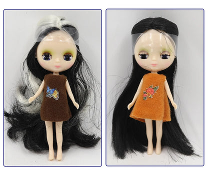 DBS blyth mini doll 10CM BJD normal body doll cute girls gift anime toy random dress