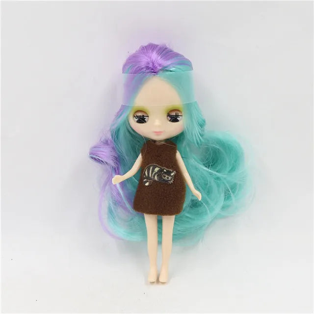 DBS blyth mini doll 10CM BJD normal body doll cute girls gift anime toy random dress