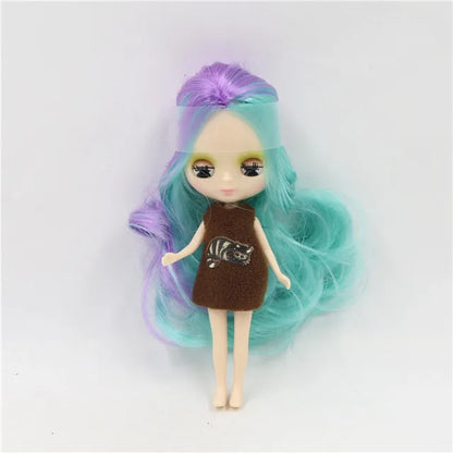 DBS blyth mini doll 10CM BJD normal body doll cute girls gift anime toy random dress