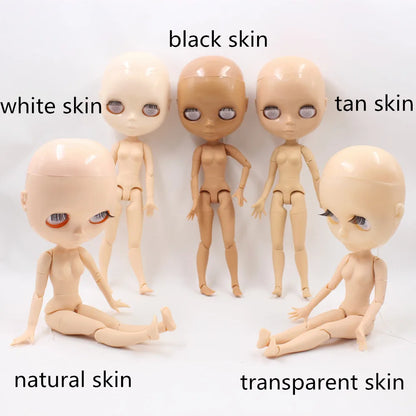 DBS blyth doll toy joint body bald head doll without eyechips, the scalp is loose, scalp without glue 30cm TOY diy