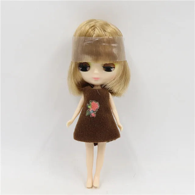 DBS blyth mini doll 10CM BJD normal body doll cute girls gift anime toy random dress