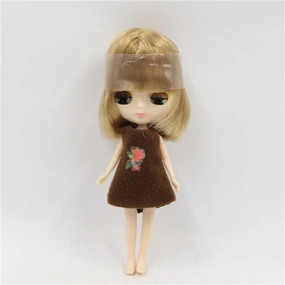 DBS blyth mini doll 10CM BJD normal body doll cute girls gift anime toy random dress