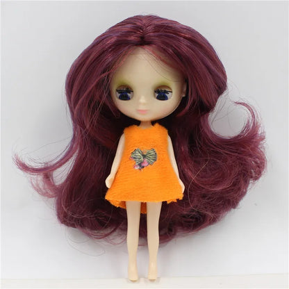 DBS blyth mini doll 10CM toy nude doll colorful long hair shiny face anime girls gift