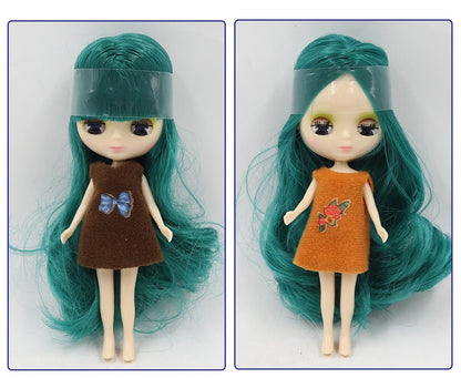DBS blyth mini doll 10CM BJD normal body doll cute girls gift anime toy random dress