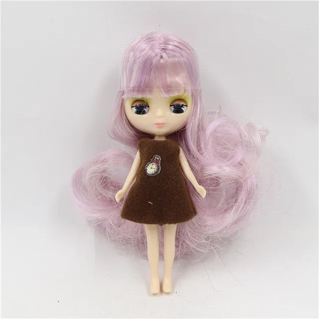 DBS blyth mini doll 10CM BJD normal body doll cute girls gift anime toy random dress