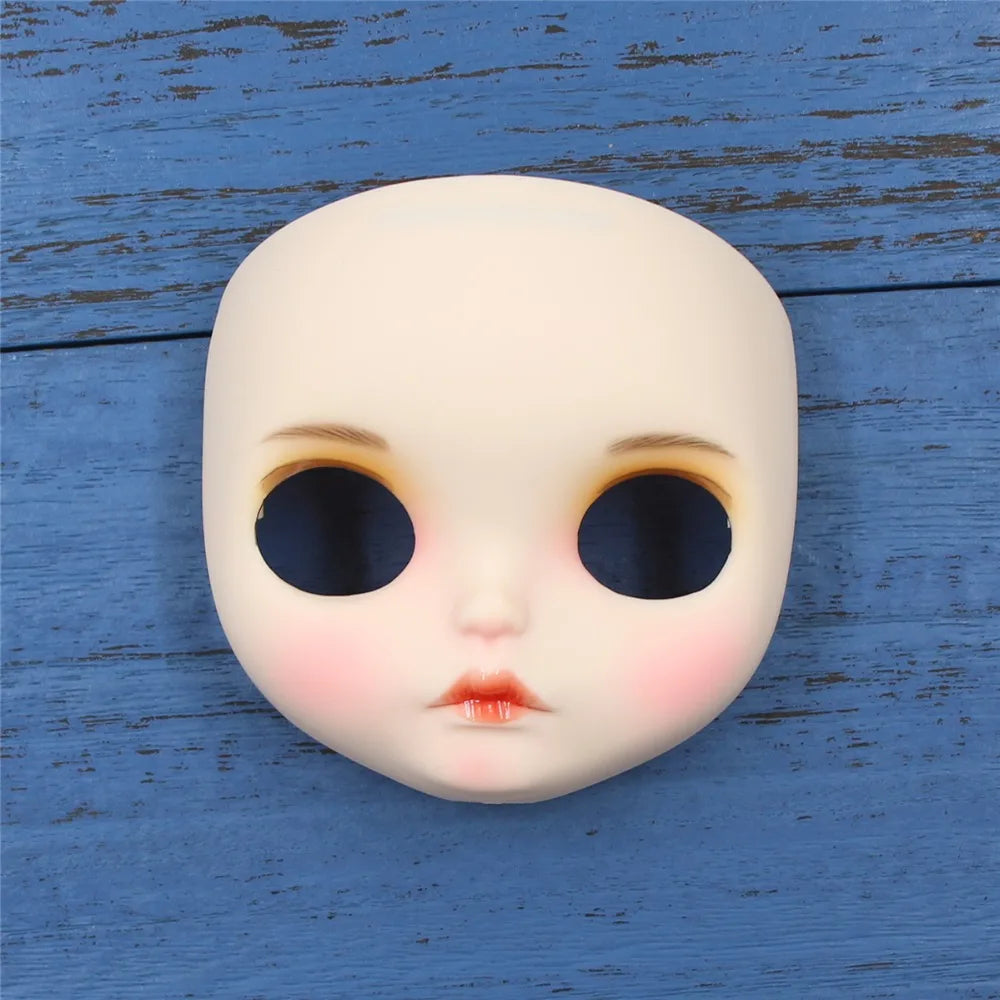 blyth doll customized faceplate DIY matte face lips carves eyebrow handwork hand-painted face