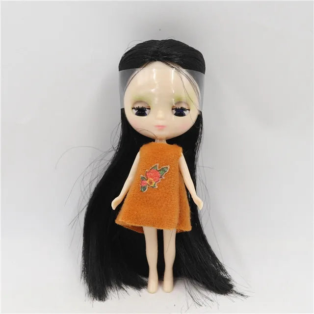 DBS blyth mini doll 10CM BJD normal body doll cute girls gift anime toy random dress