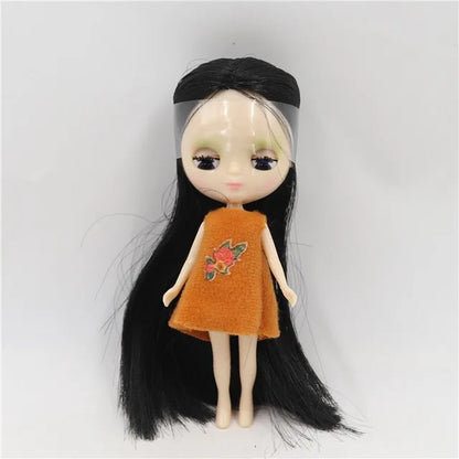 DBS blyth mini doll 10CM BJD normal body doll cute girls gift anime toy random dress