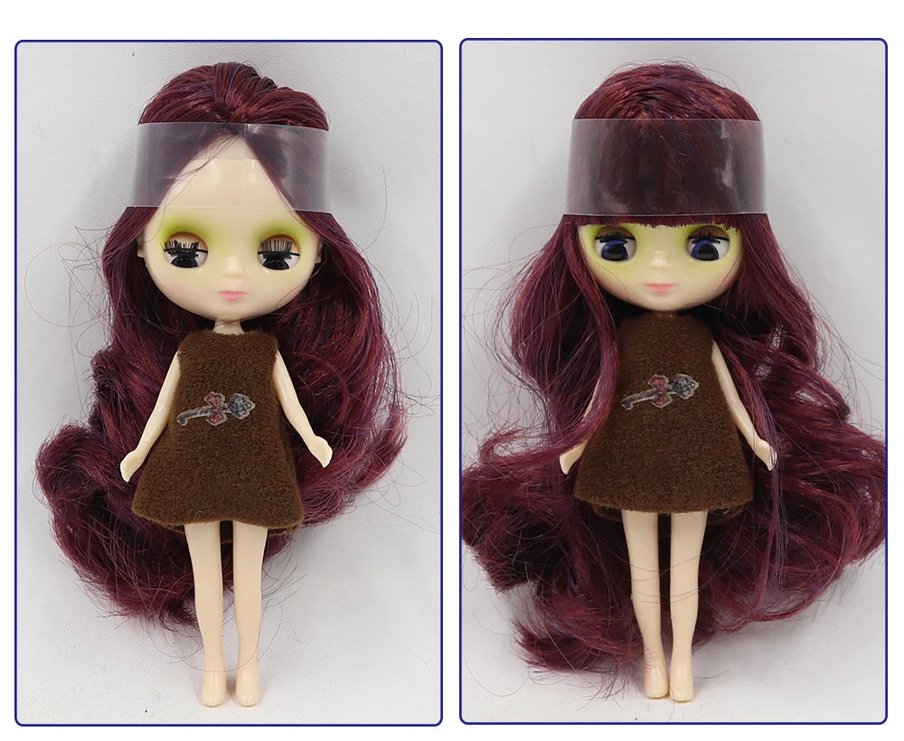 DBS blyth mini doll 10CM BJD normal body doll cute girls gift anime toy random dress