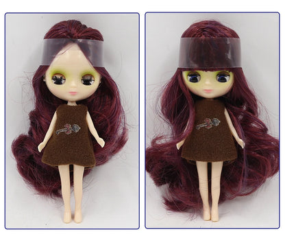 DBS blyth mini doll 10CM BJD normal body doll cute girls gift anime toy random dress