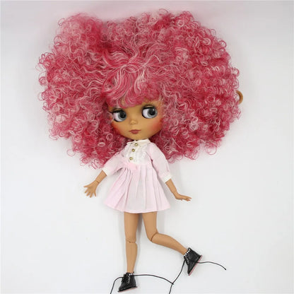 ICY DBS Blyth Doll 1/6 bjd joint body dark skin white skin matte face afro curly hair 30cm toy anime girls gift