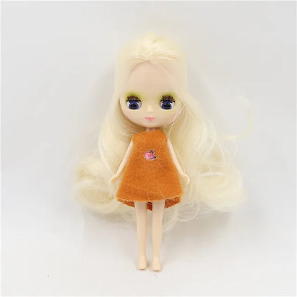 DBS blyth mini doll 10CM BJD normal body doll cute girls gift anime toy random dress