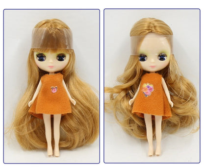 DBS blyth mini doll 10CM BJD normal body doll long hair 10cm toy anime random dress as a gift