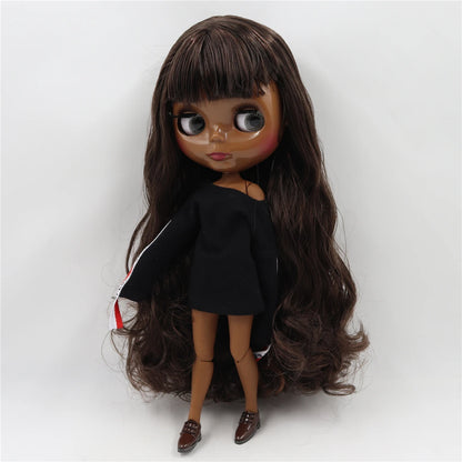 ICY DBS Blyth doll 1/6 bjd black mix brown hair joint body 30cm doll custom doll DIY anime girls