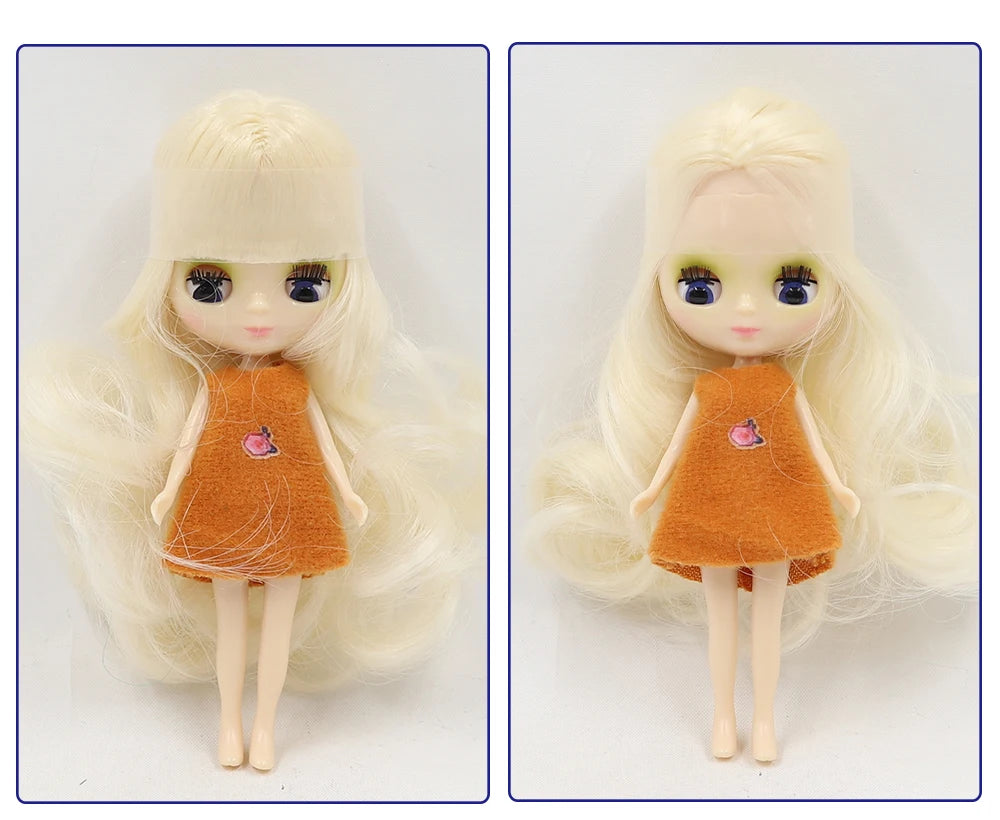 DBS blyth mini doll 10CM BJD normal body doll cute girls gift anime toy random dress