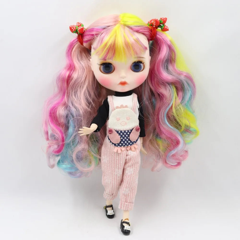 ICY DBS blyth doll 1/6 bjd white skin joint body matte face Carved lips with eyebrows anime custom doll 30cm toy girls