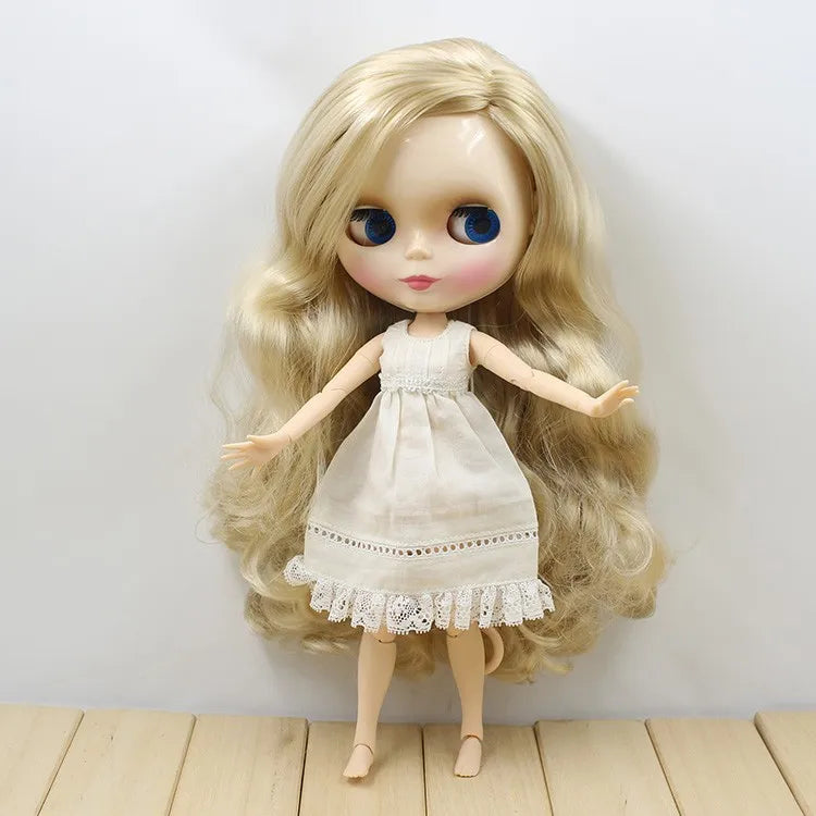 ICY DBS Blyth Doll 1/6 bjd toy blonde hair joint body side parting hair shiny face 30cm girls gift anime