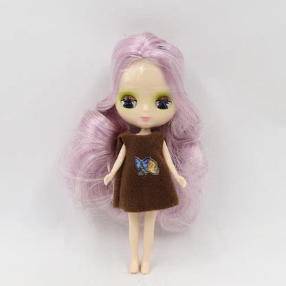 DBS blyth mini doll 10CM BJD normal body doll cute girls gift anime toy random dress