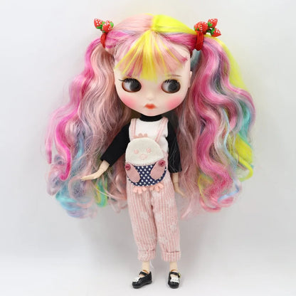 ICY DBS blyth doll 1/6 bjd white skin joint body matte face Carved lips with eyebrows anime custom doll 30cm toy girls