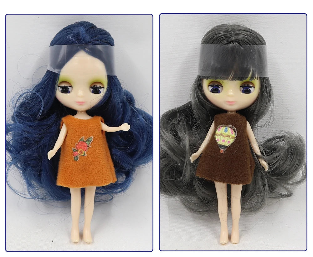 DBS blyth mini doll 10CM BJD normal body doll cute girls gift anime toy random dress