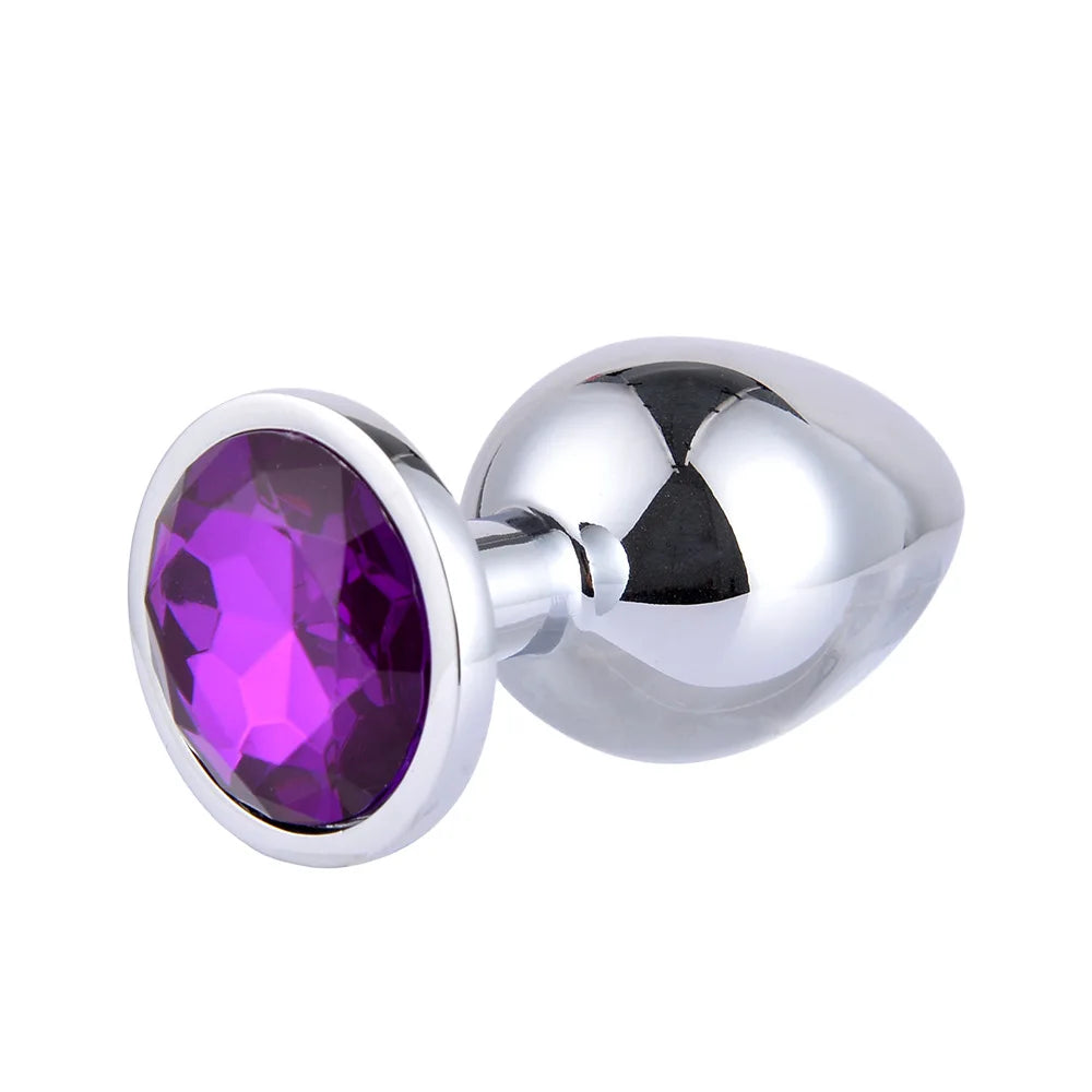 Metal Anal Plug  Jewel Decoration Butt Beads Sex Prostate Massager Anus Toys For Women and Man Couple Gay 3 Size