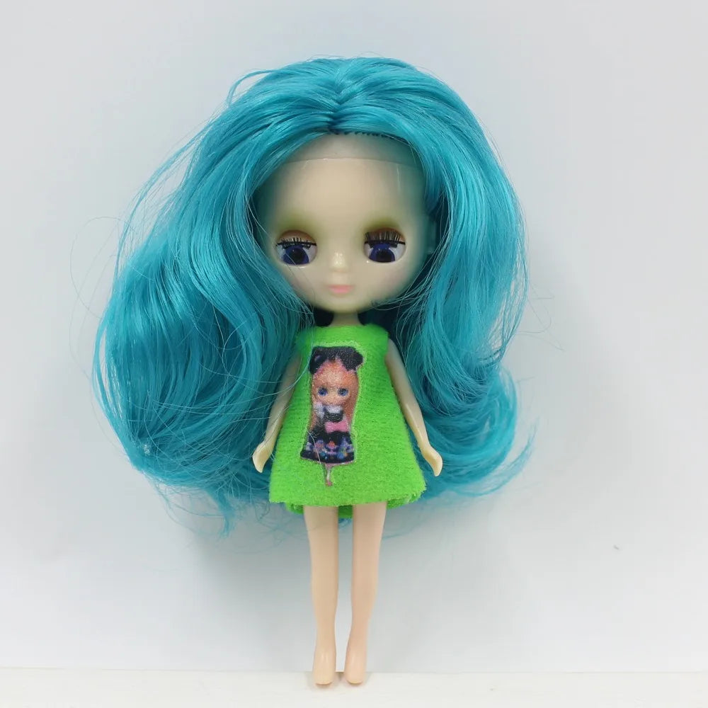 DBS blyth mini doll 10CM toy nude doll colorful long hair shiny face anime girls gift
