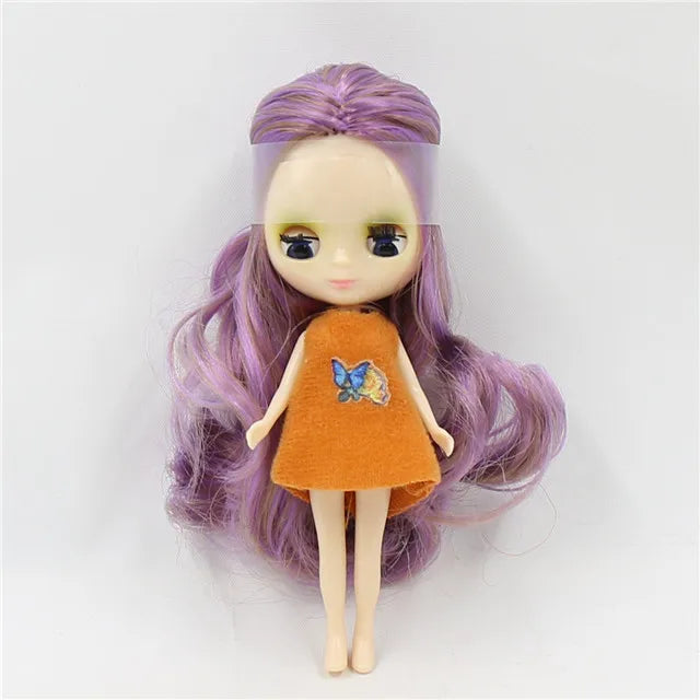 DBS blyth mini doll 10CM BJD normal body doll long hair 10cm toy anime random dress as a gift