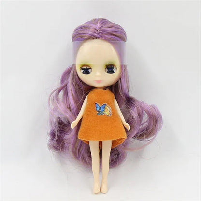 DBS blyth mini doll 10CM BJD normal body doll long hair 10cm toy anime random dress as a gift