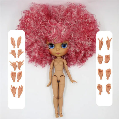 ICY DBS Blyth Doll 1/6 bjd joint body dark skin white skin matte face afro curly hair 30cm toy anime girls gift