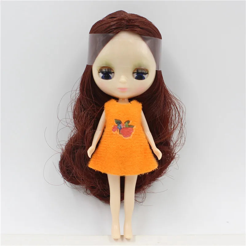 DBS blyth mini doll 10CM toy nude doll colorful long hair shiny face anime girls gift
