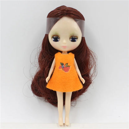 DBS blyth mini doll 10CM toy nude doll colorful long hair shiny face anime girls gift