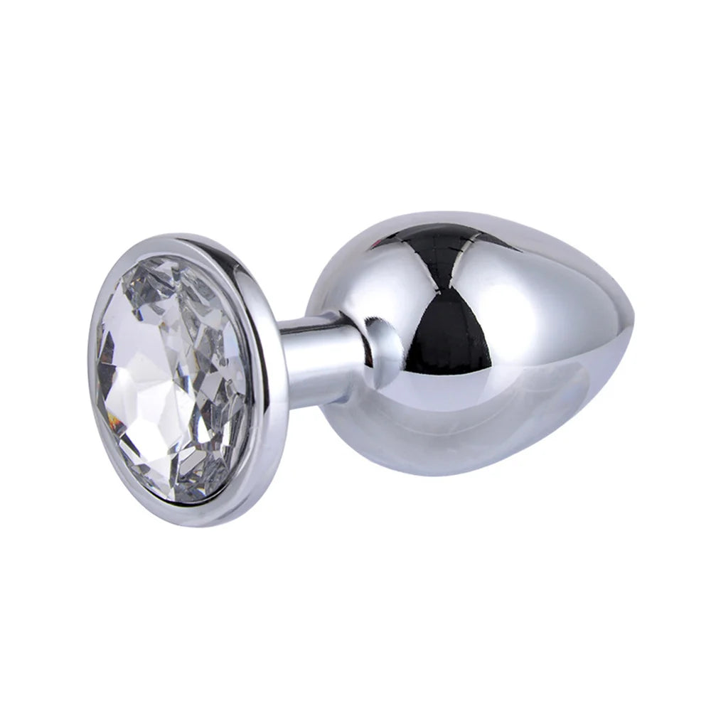 Metal Anal Plug  Jewel Decoration Butt Beads Sex Prostate Massager Anus Toys For Women and Man Couple Gay 3 Size