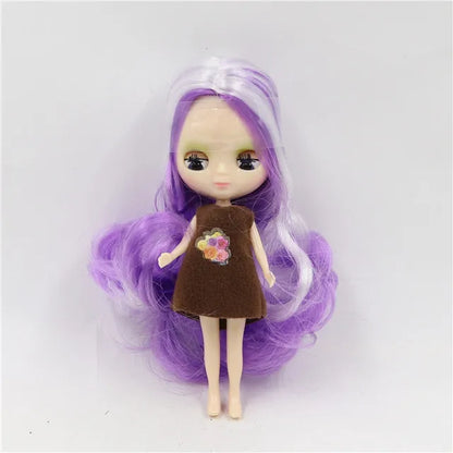 DBS blyth mini doll 10CM BJD normal body doll cute girls gift anime toy random dress