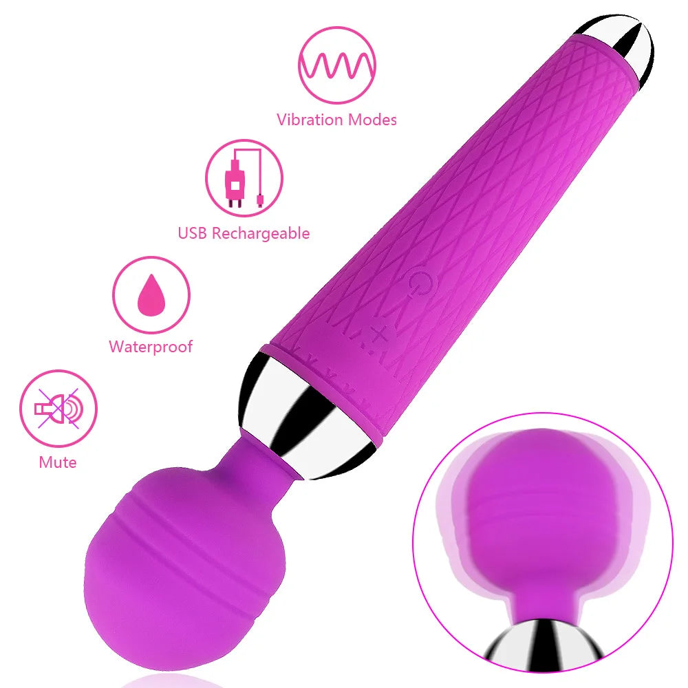 MwOiiOwM USB Rechargeable Microphone G-spot Vibrator Massager Waterproof Dual Vibration Sex Toys for Women Adult Product 4 Color