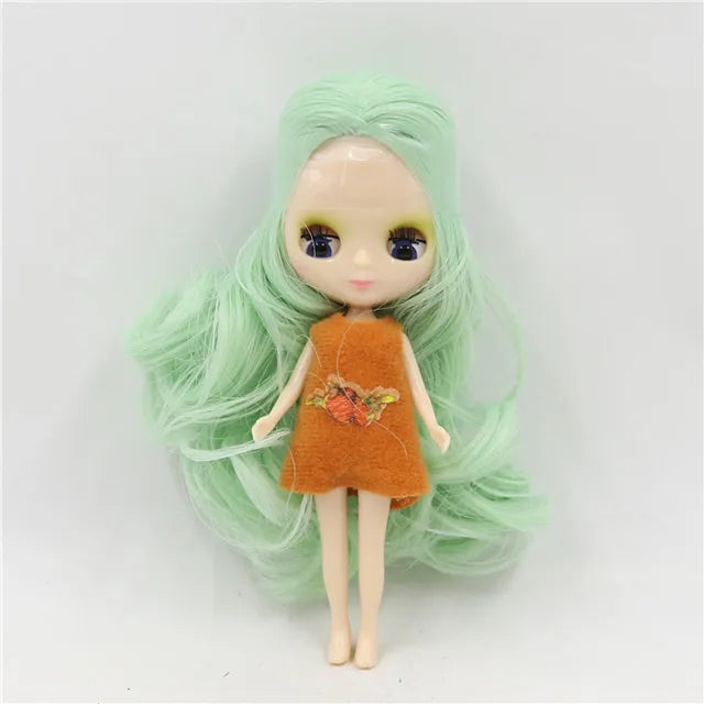 DBS blyth mini doll 10CM BJD normal body doll cute girls gift anime toy random dress